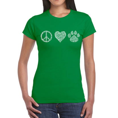 Peace Love Cats  - Women's Word Art T-Shirt