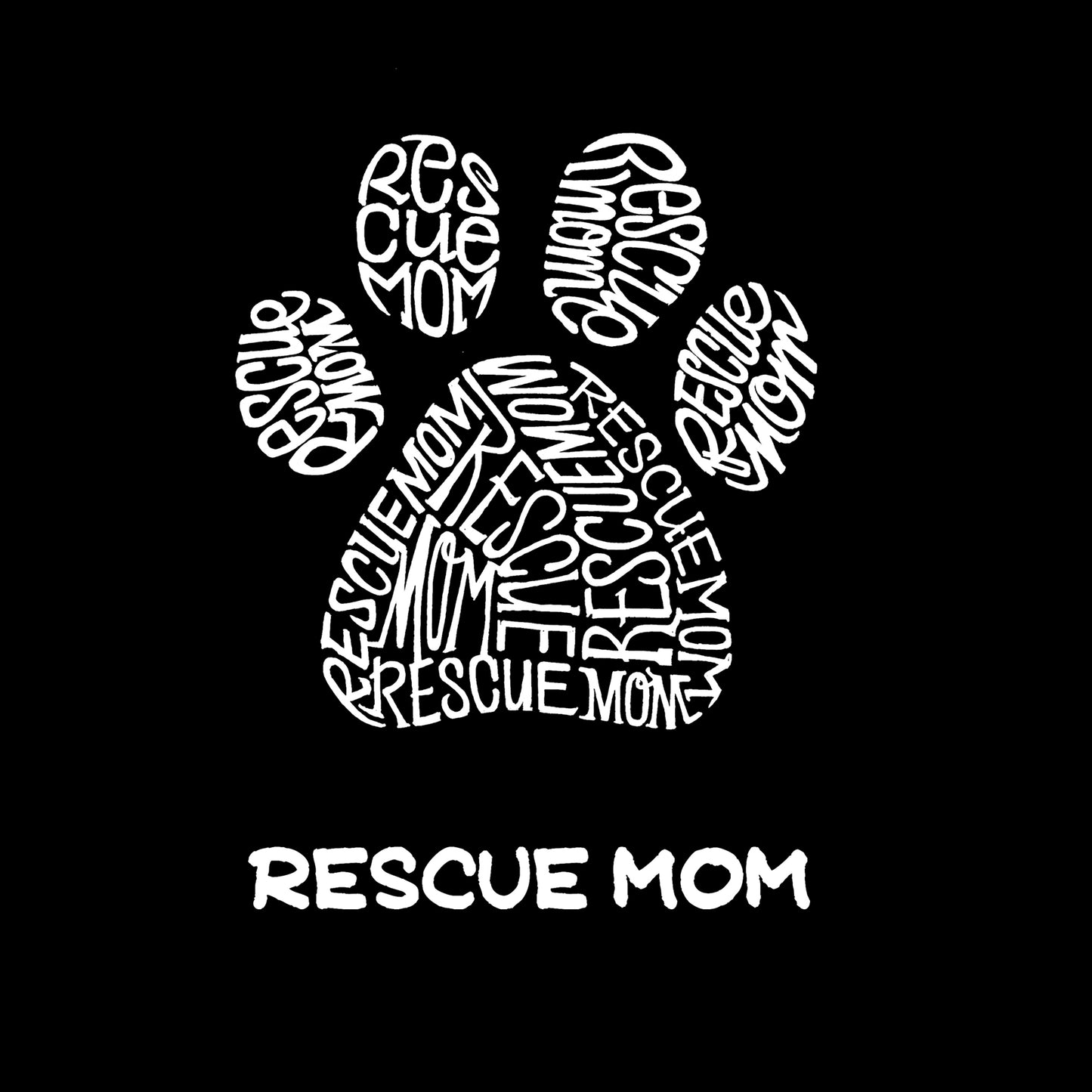 Rescue Mom  - Women's Word Art T-Shirt