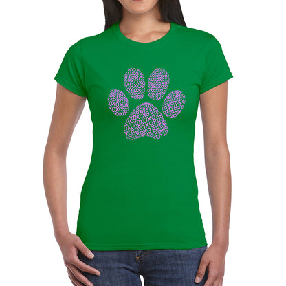 XOXO Dog Paw  - Women's Word Art T-Shirt