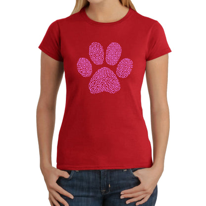 XOXO Dog Paw  - Women's Word Art T-Shirt