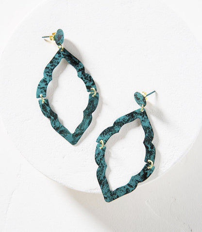 Ashram Window Brass Earrings