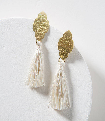 Ashram Window Brass Earrings