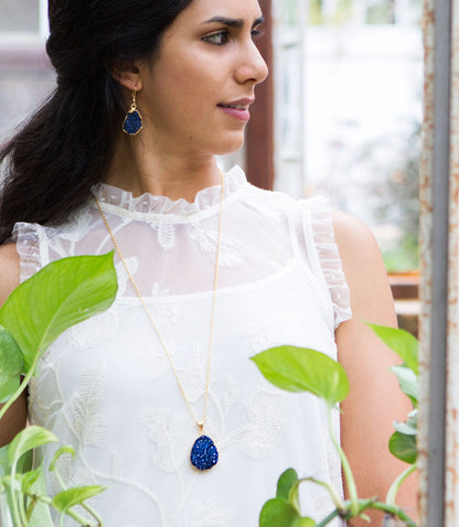 Rishima Druzy Drop Necklace