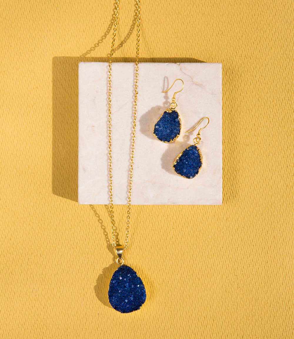 Rishima Druzy Drop Necklace