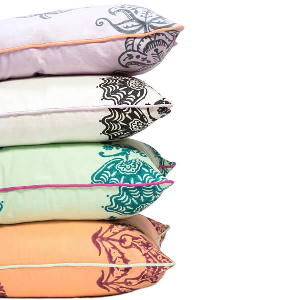Jacobean Block Print Pillow Cover