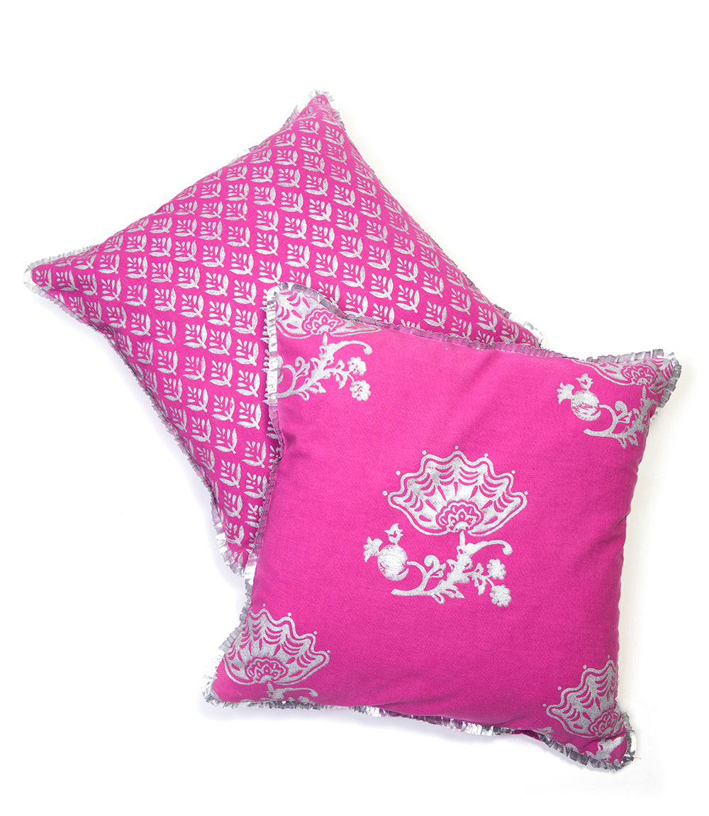 Jacobean Block Print Pillow Cover