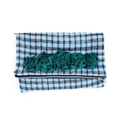 Matr Boomie - Recycled Metallic Plaid Clutch