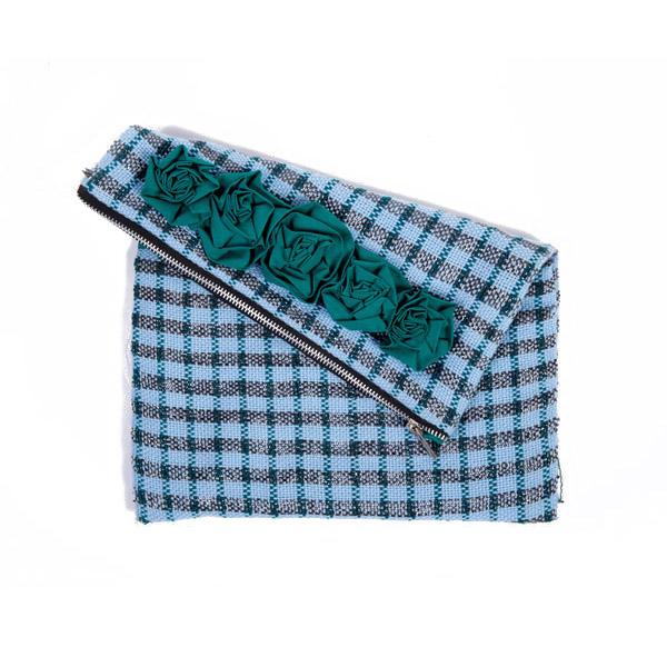Matr Boomie - Recycled Metallic Plaid Clutch