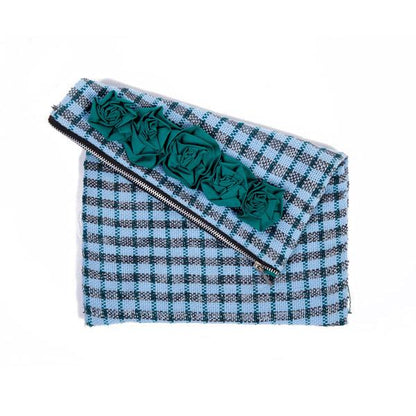 Matr Boomie - Recycled Metallic Plaid Clutch