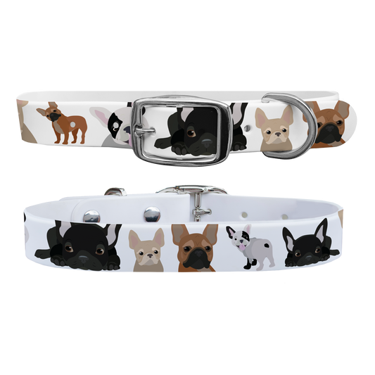 French Bulldog Dog Collar With Silver Buckle