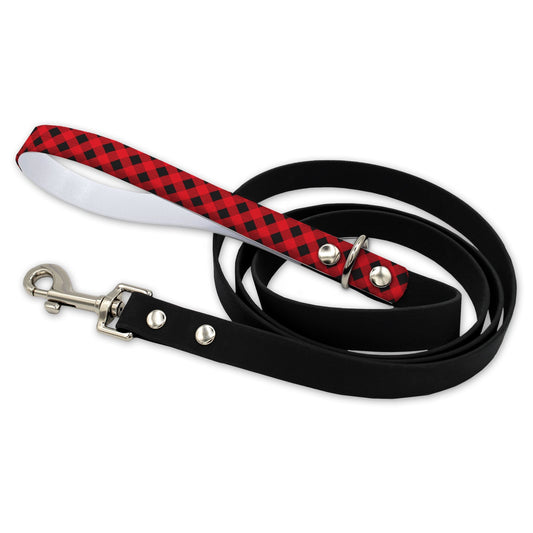 Lumberjack Red Waterproof Leash With Silver Snap Hook