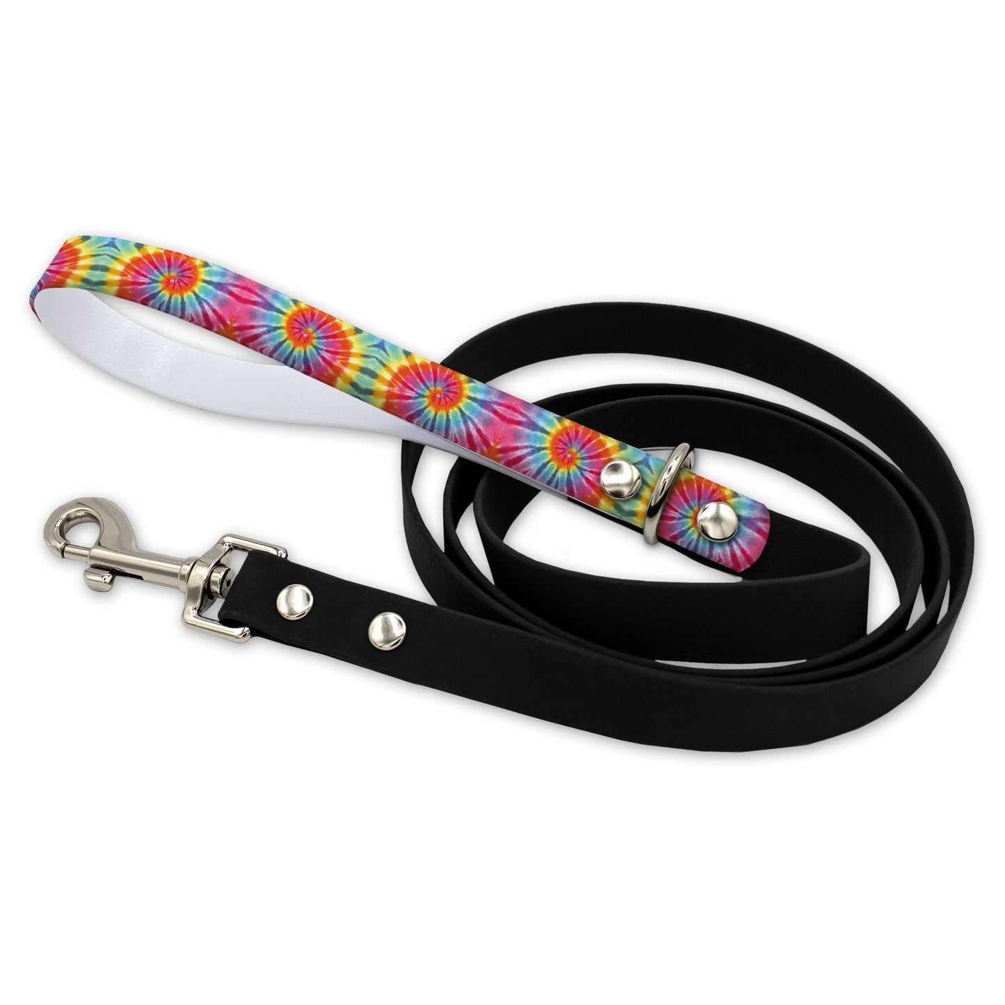 Tie-Dye Swirl Waterproof Leash With Silver Snap Hook