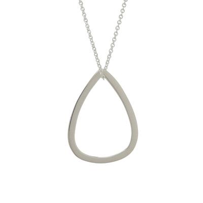 Emotive Raindrop Sterling Silver 18 Inch Necklace