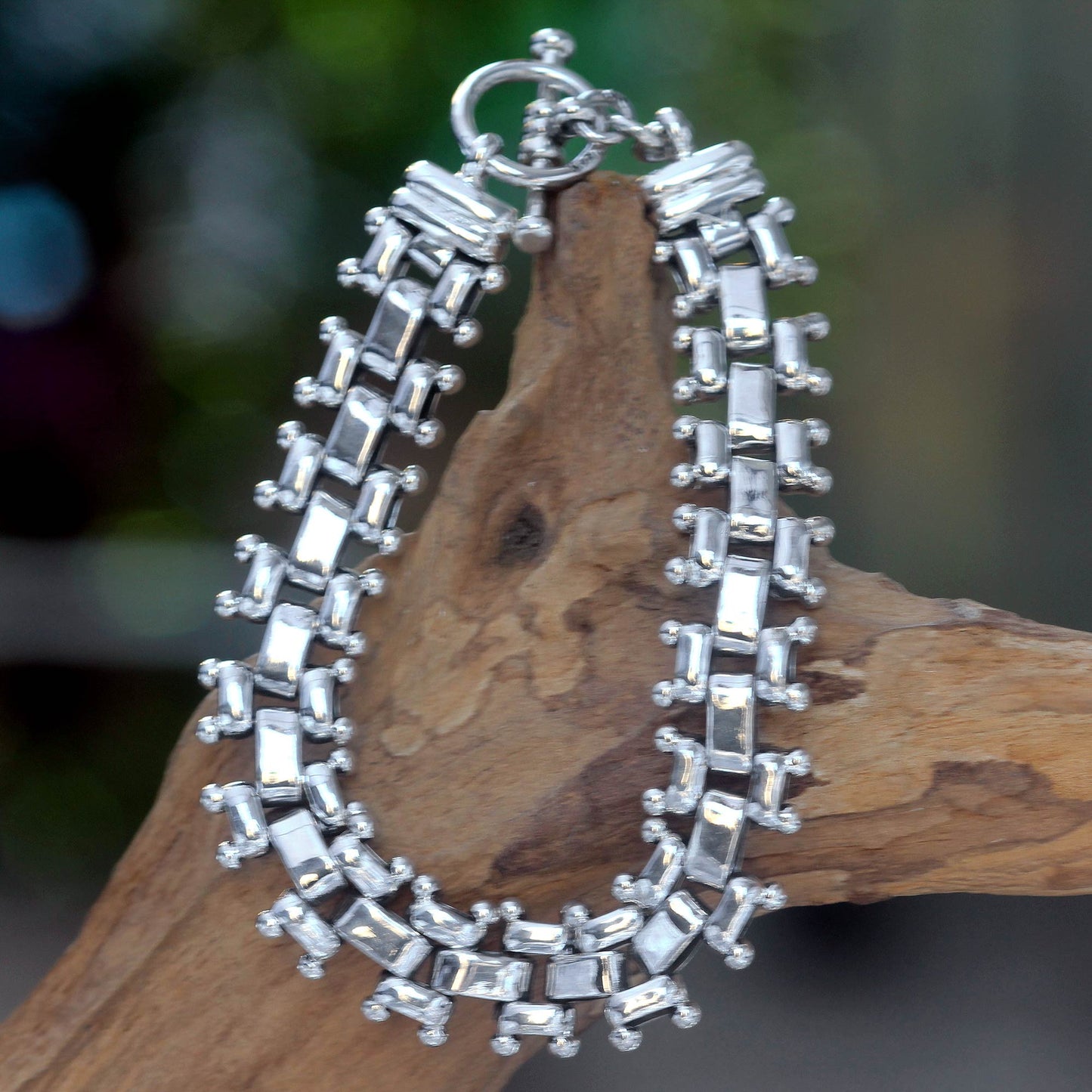 Freedom Sterling Silver Link Bracelet
