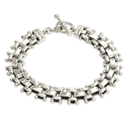 Freedom Sterling Silver Link Bracelet
