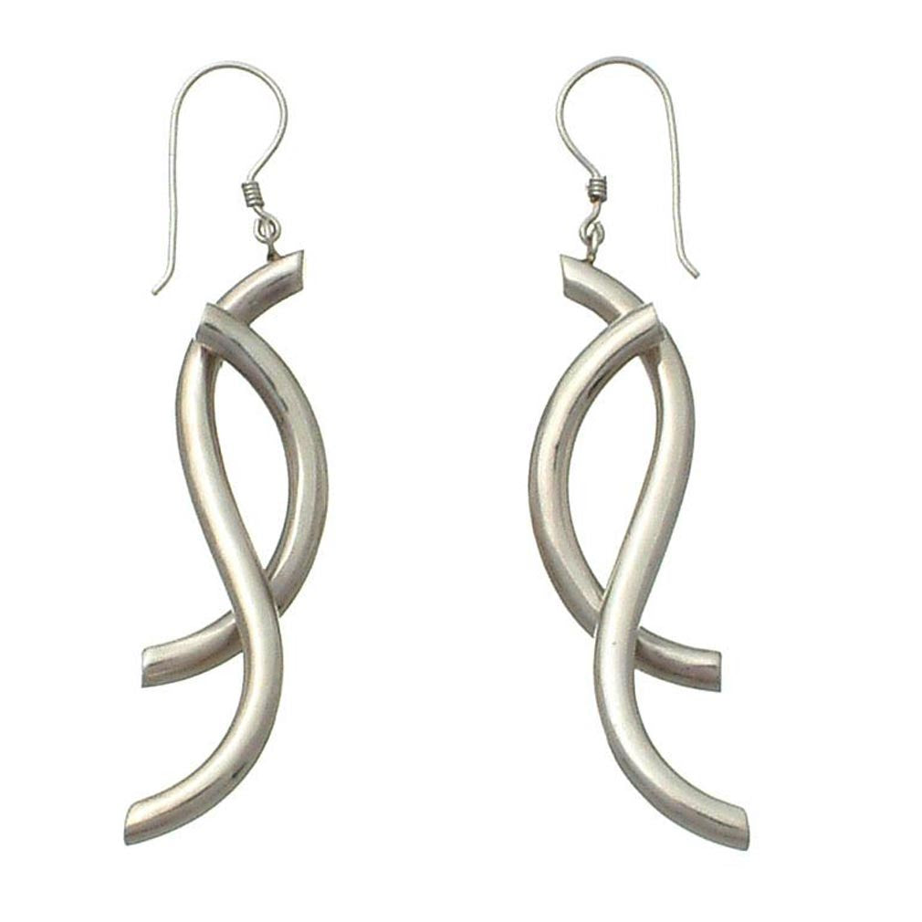 Waves Sterling Silver Dangle Earrings