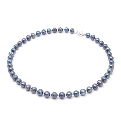 Violet Sea Breath Pearl and Peridot Necklace