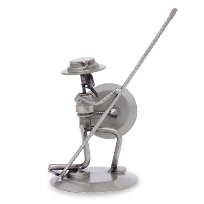 Quixote In Love Recycled Metal Statuette