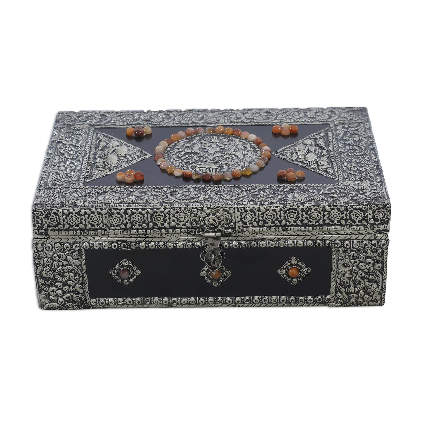 Charisma Repousse Brass Jewelry Box