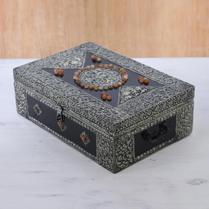 Charisma Repousse Brass Jewelry Box