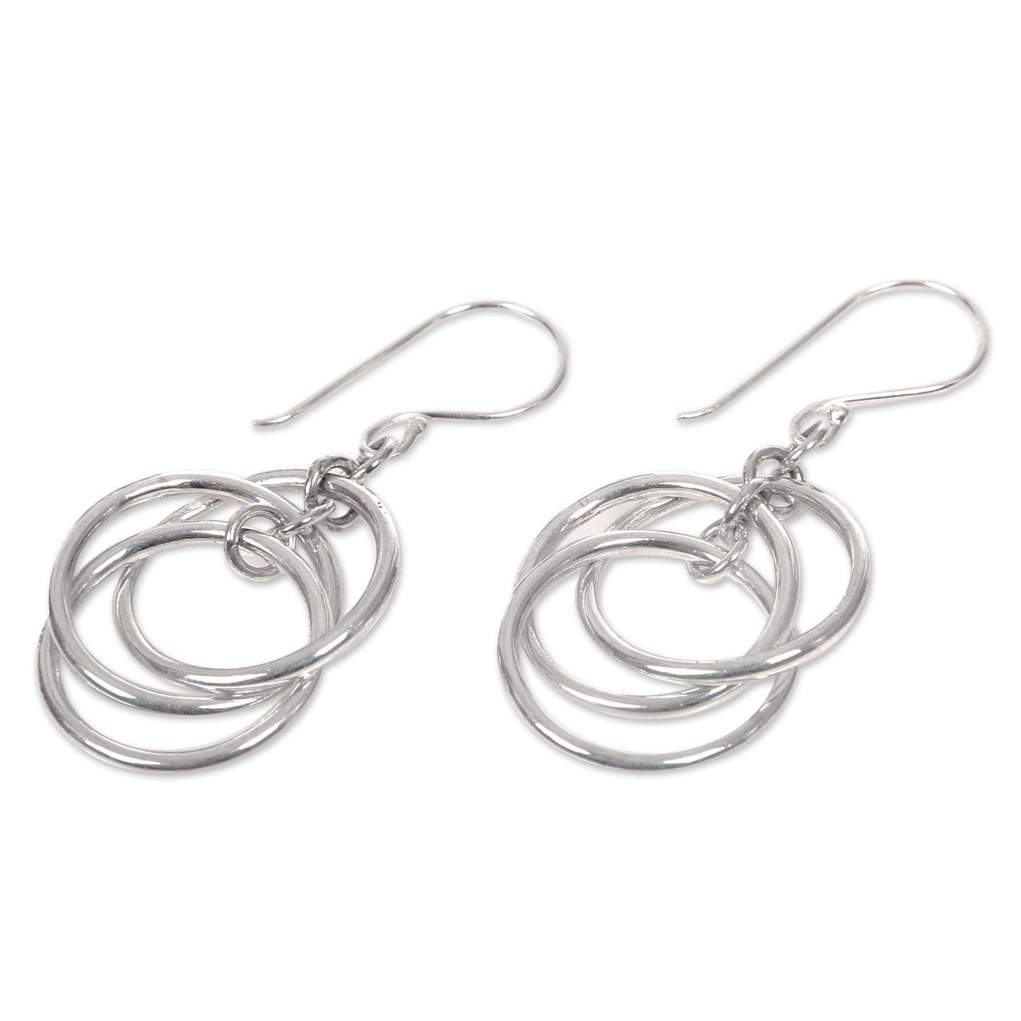 Ring Ring 3 Ring Sterling Silver Earrings