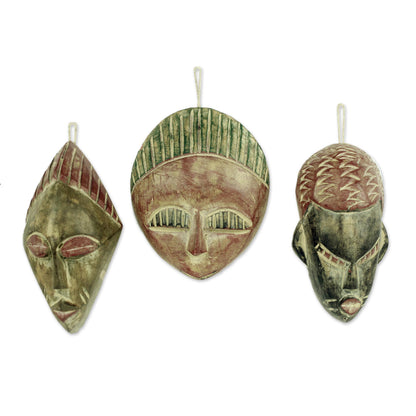 Three Kings African Wood Christmas Ornaments (Set of 3)