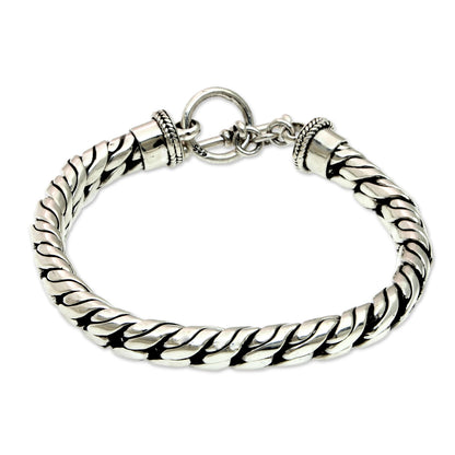 Strength Sterling Silver Braided Bracelet