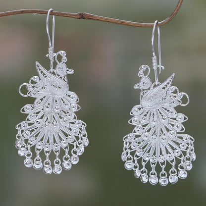 Royal Peacock Chandelier Bridal Earrings