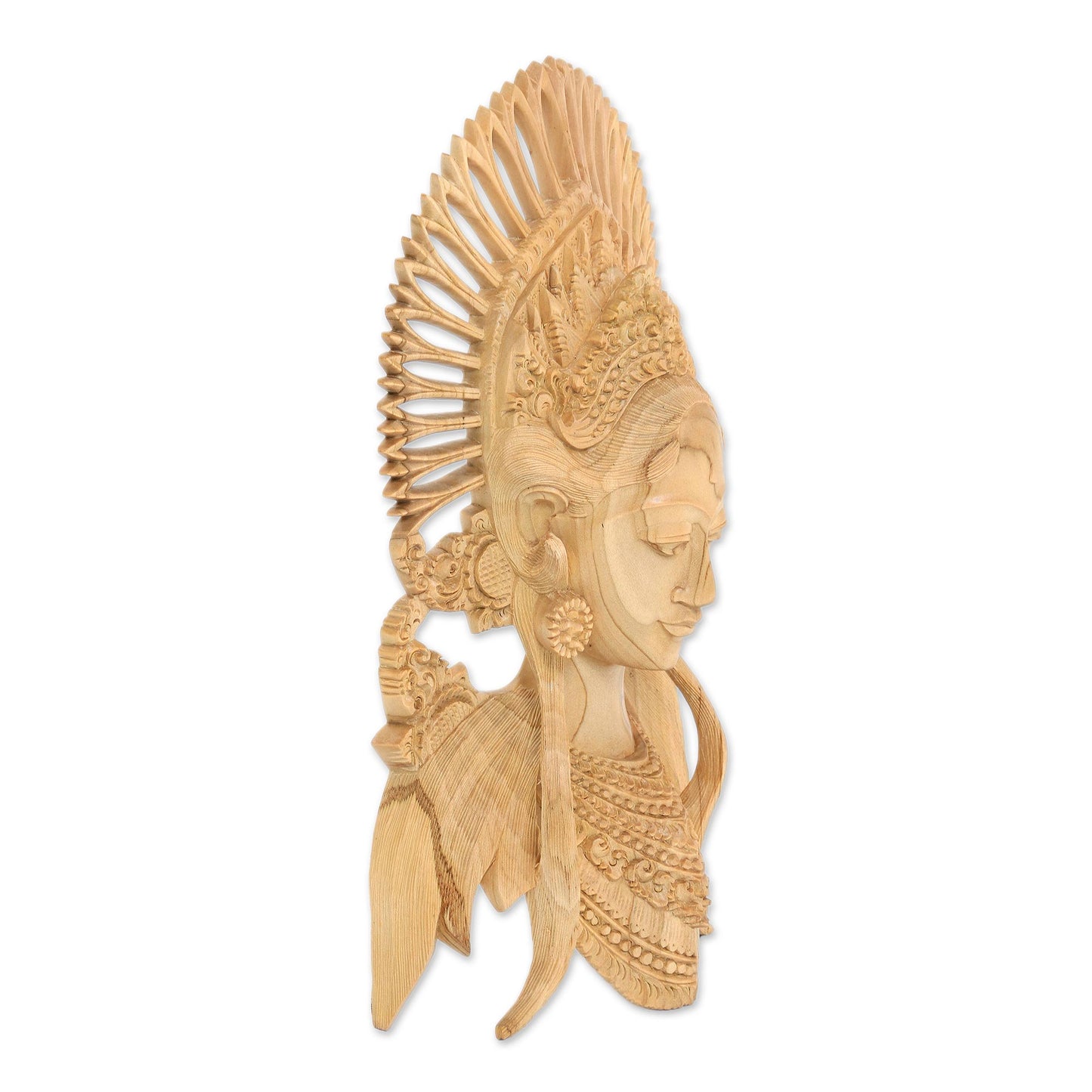 Janger Dancer Hand Carved Balinese Janger Dancer Wood Wall Mask