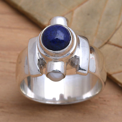 Direction Handcrafted Sterling Silver and Lapis Lazuli Ring