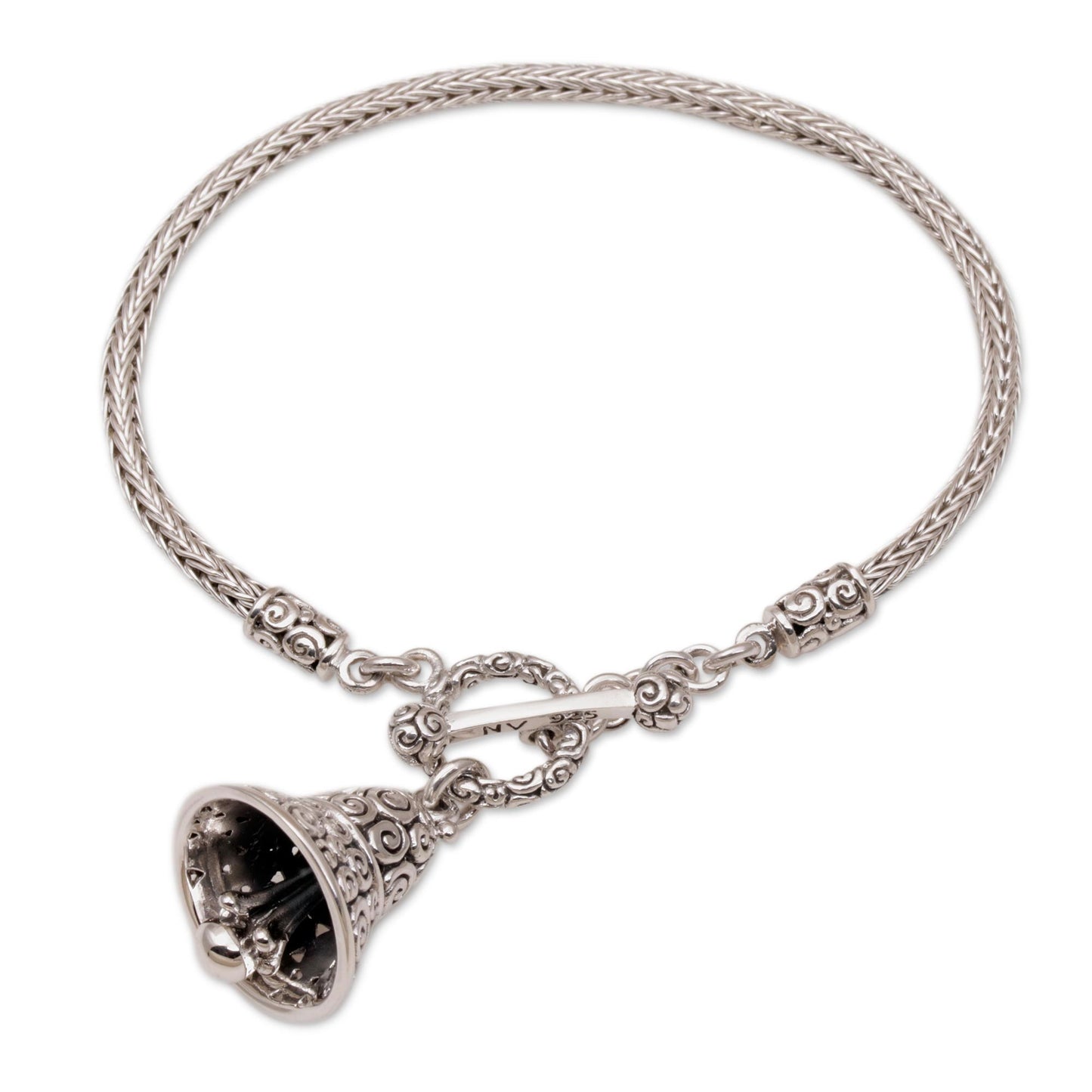 Sound of a Bell Silver Chain Bracelet with Charm