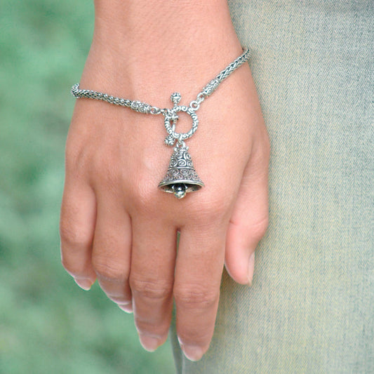 Sound of a Bell Silver Chain Bracelet with Charm