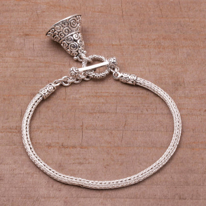 Sound of a Bell Silver Chain Bracelet with Charm