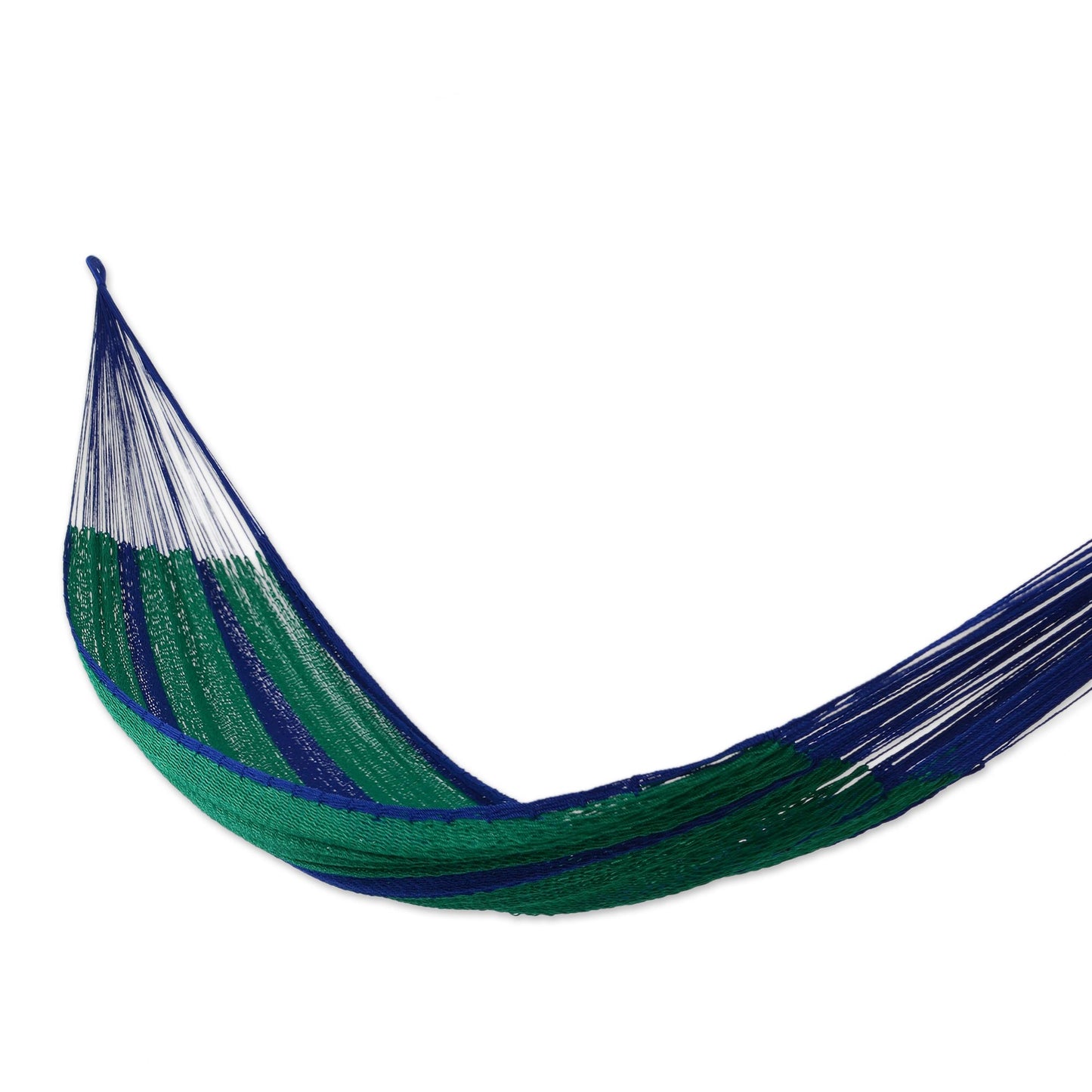 Magical Isle Green & Navy Blue 2 Person Nylon Hammock