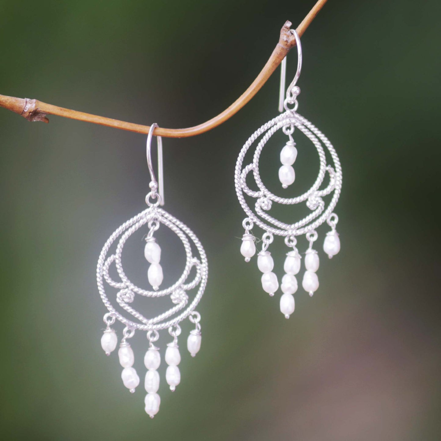 Gracious Lady Pearl chandelier earrings