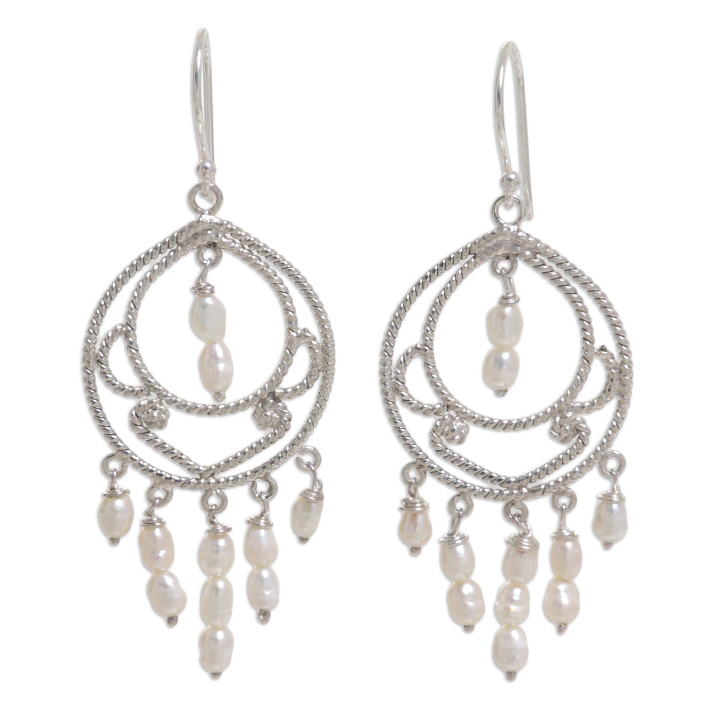 Gracious Lady Pearl chandelier earrings