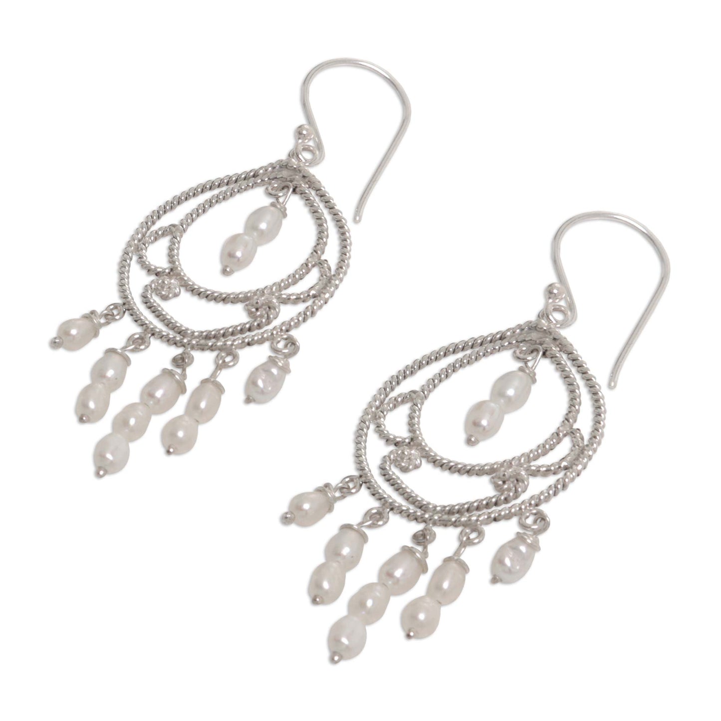 Gracious Lady Pearl chandelier earrings