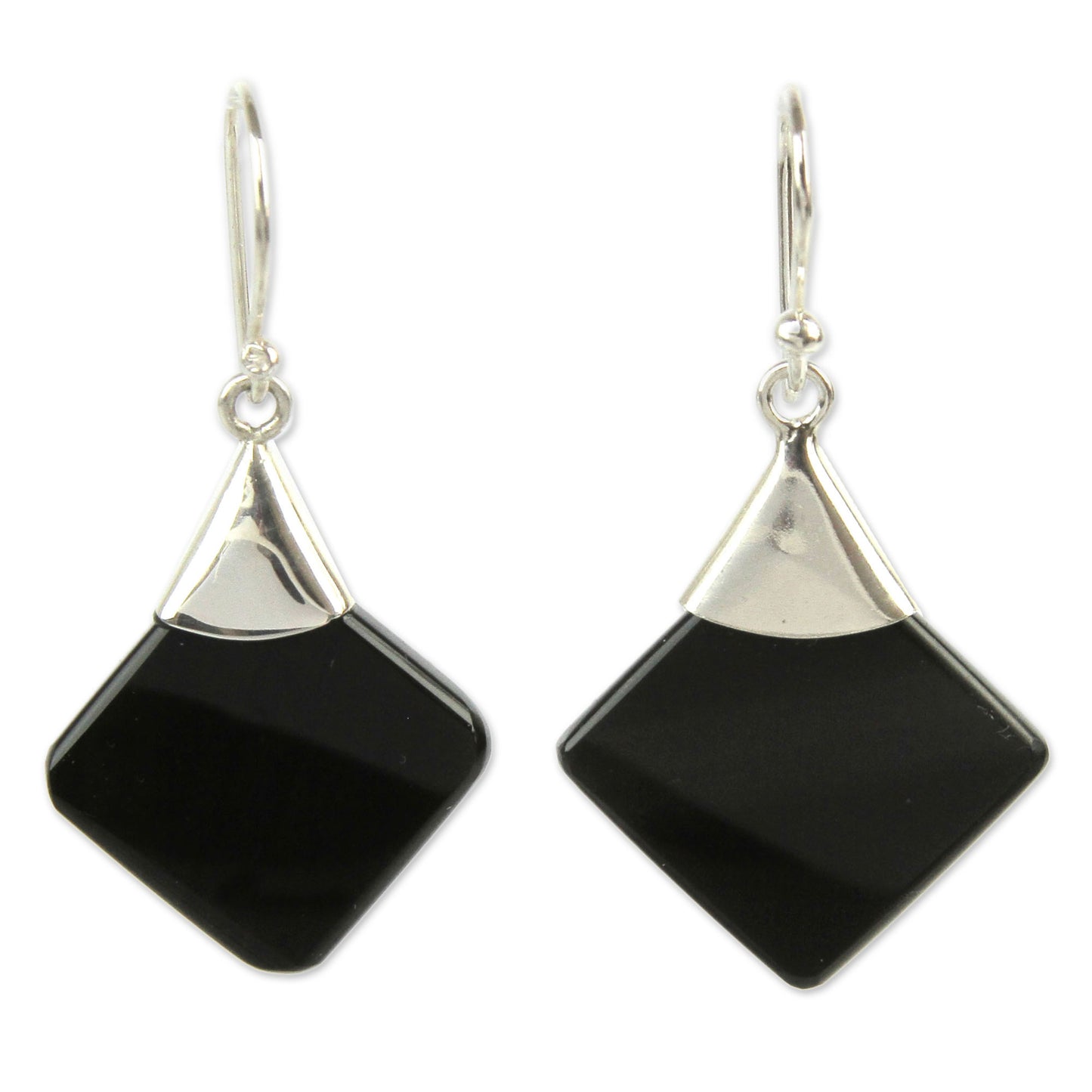 Synthesis Obsidian Sterling Silver Earrings