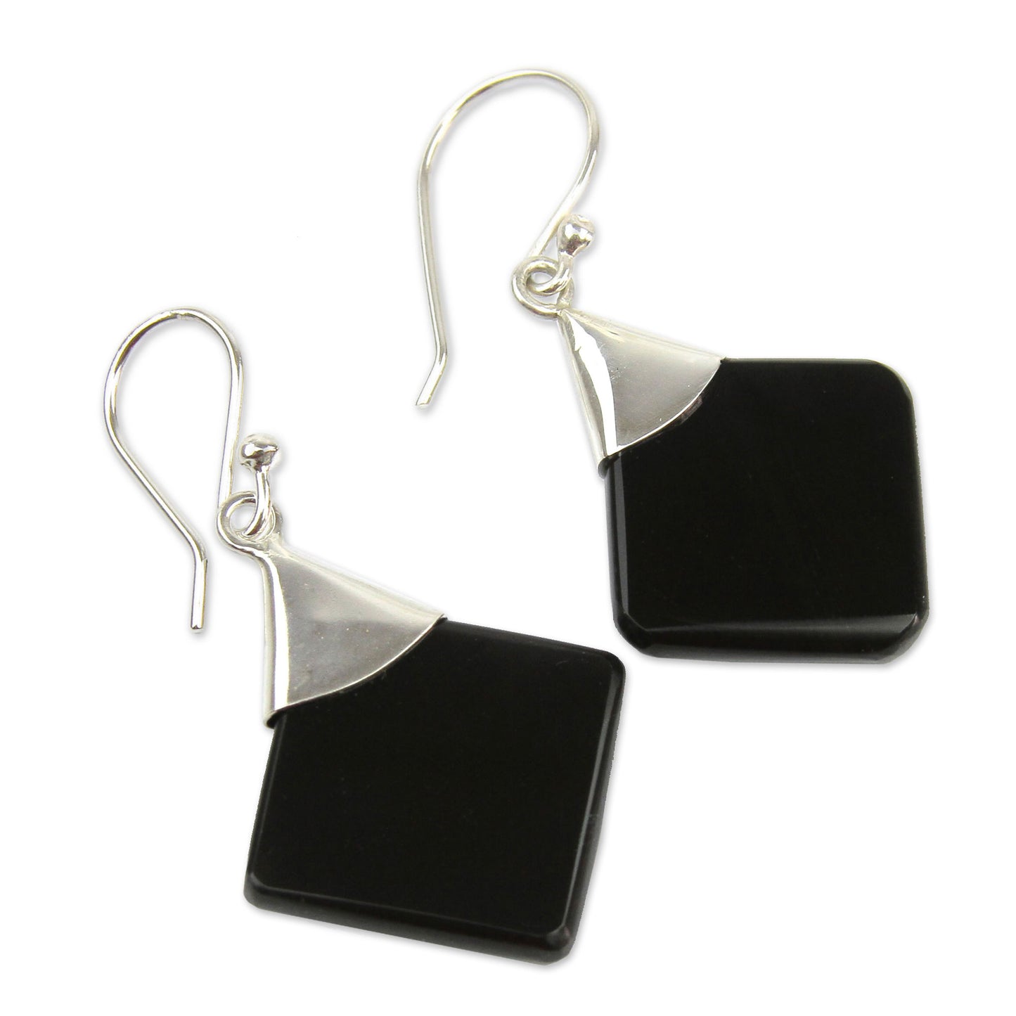 Synthesis Obsidian Sterling Silver Earrings