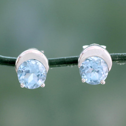 Twinkling Moons Sterling Silver Earrings