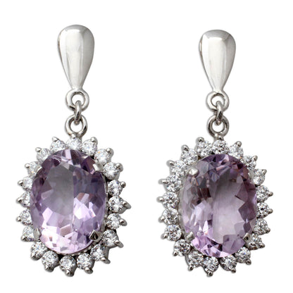 Violet Splendor Amethyst dangle earrings