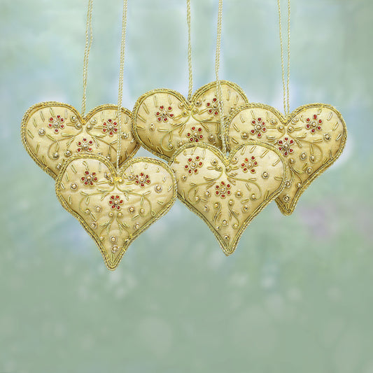Floral Heart Polyster Holiday Ornaments