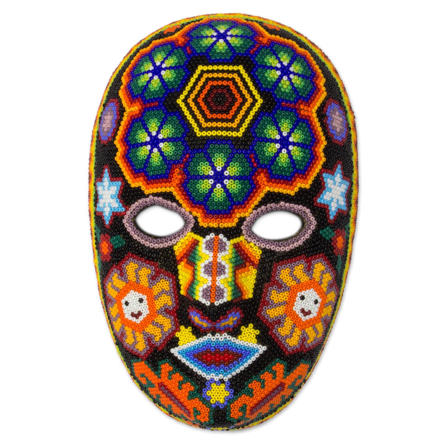 Huichol Charm Beaded Papier Mache Mask