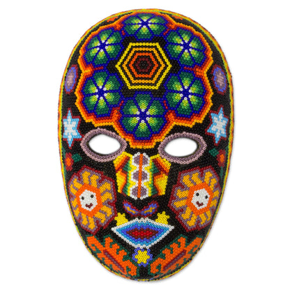 Huichol Charm Beaded Papier Mache Mask