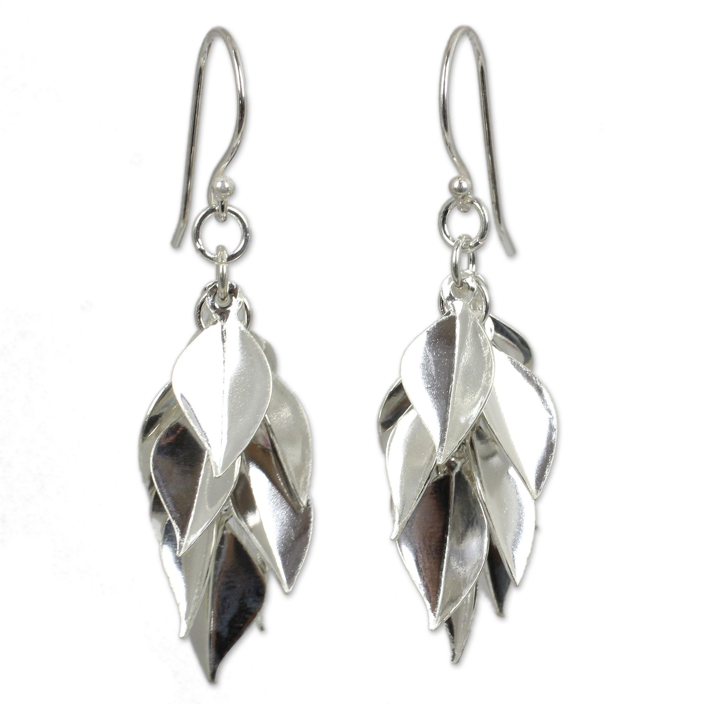 Silver Leaves Sterling Silver Dangle Earrings