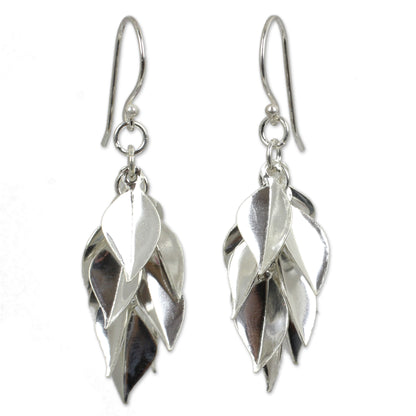 Silver Leaves Sterling Silver Dangle Earrings