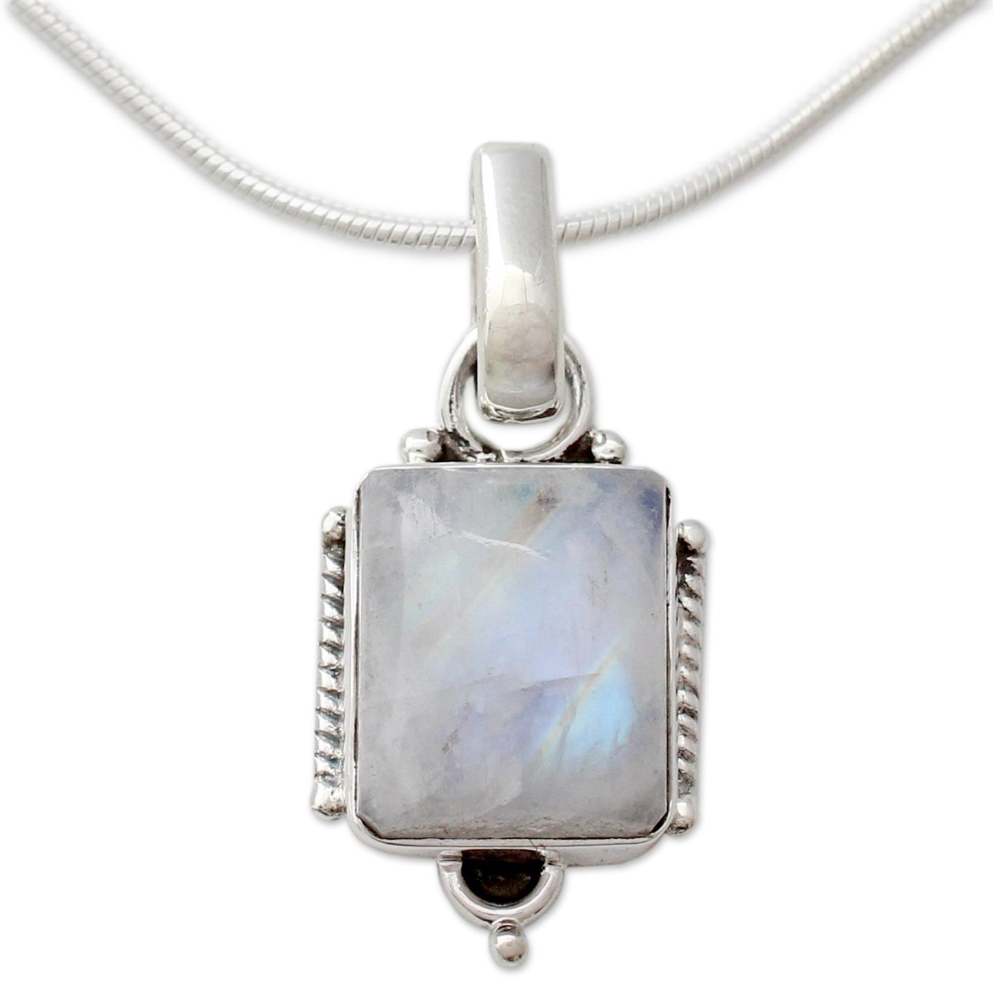 Rainbow Light Moonstone pendant necklace