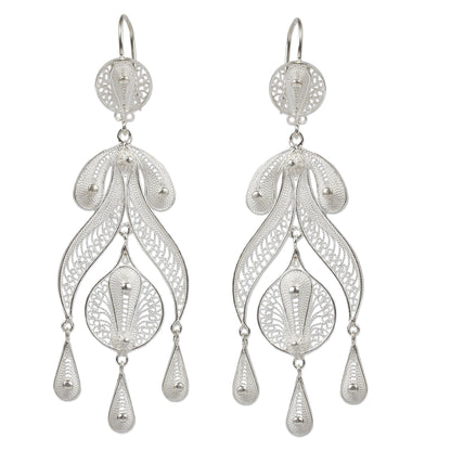 Filigree Teardrops Chandelier Earrings