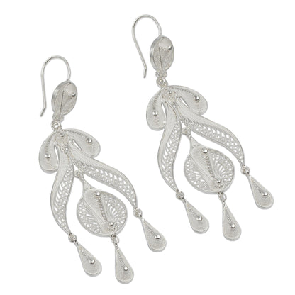 Filigree Teardrops Chandelier Earrings