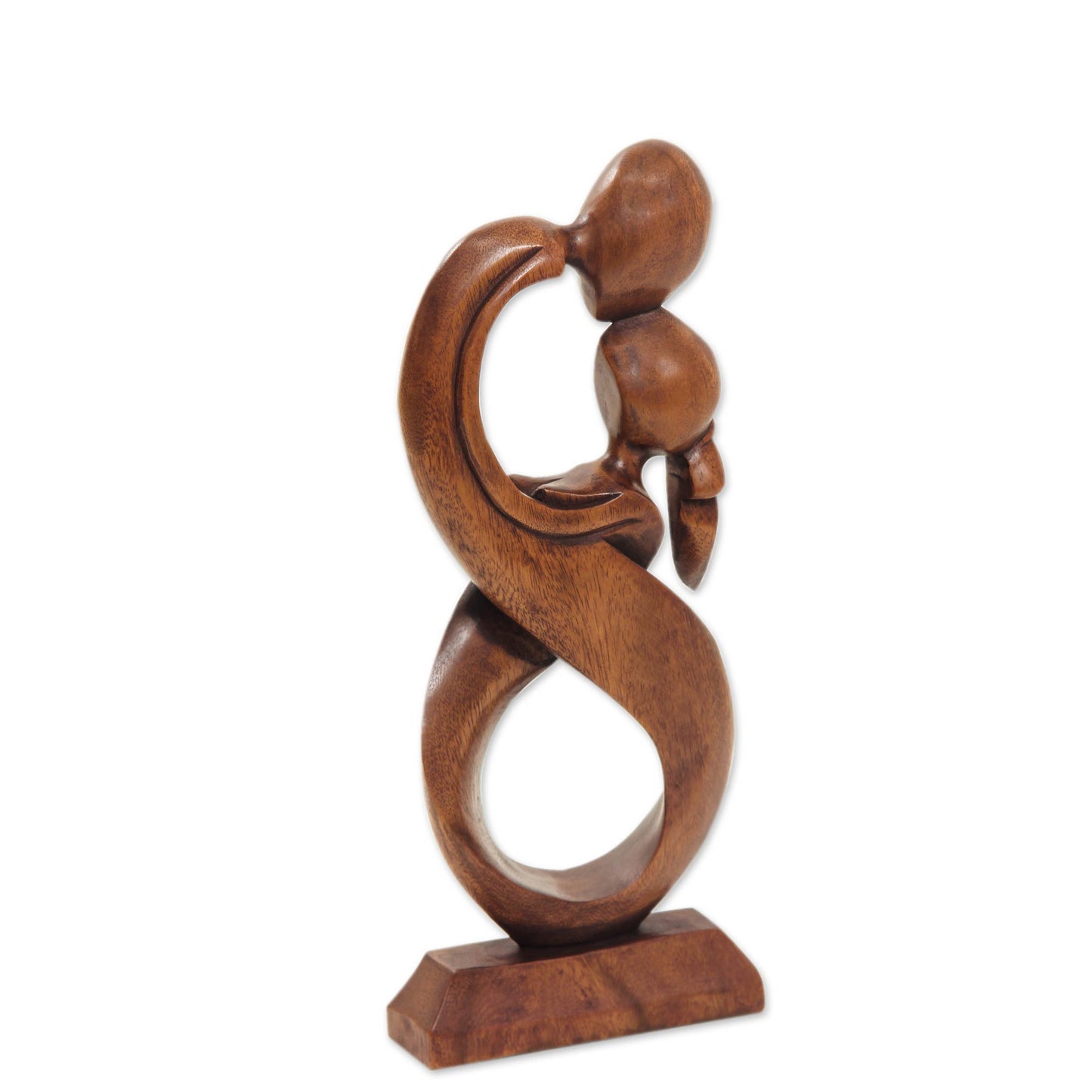 Kiss Me Romantic Suar Wood Sculpture